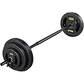 AboveGenius 45 lb Barbell Weight Set, Adjustable Workout Bar | Barbell Weight Set for Home Gym Strength Training, Full Body Workout, Muscle Building, Home Fitness Weight Lifting Equipment