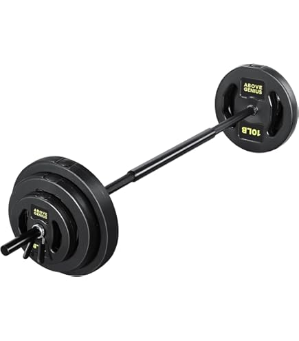 Amazon.com : AboveGenius Barbell Weight Set for Lifting, 45 LB