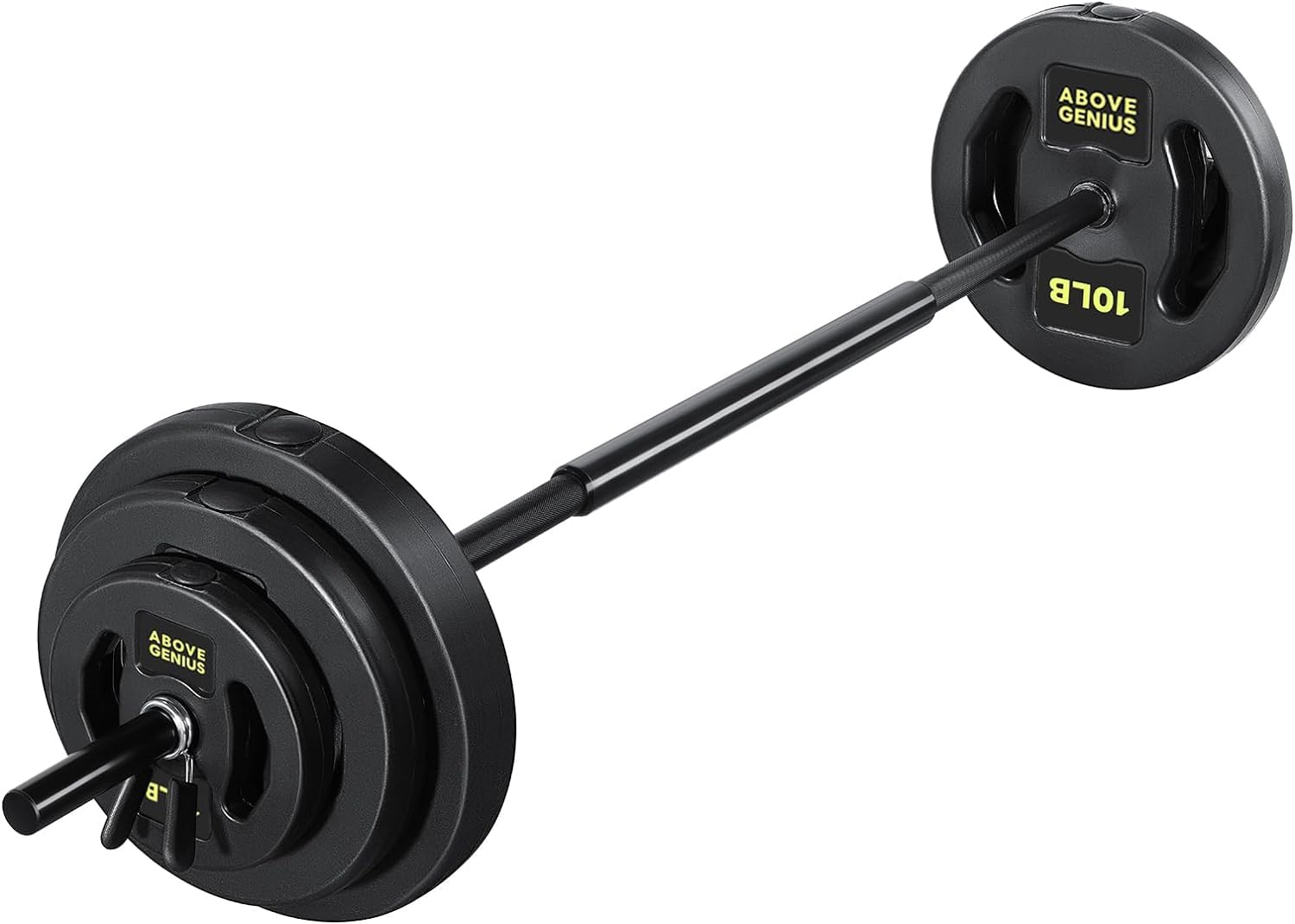 Photo 1 of AboveGenius Barbell Weight Set for Lifting, 45 LB Weight Bar Set with Adjustable Free Weights for Workout Bar for Exercise Build Muscle in Home Gym