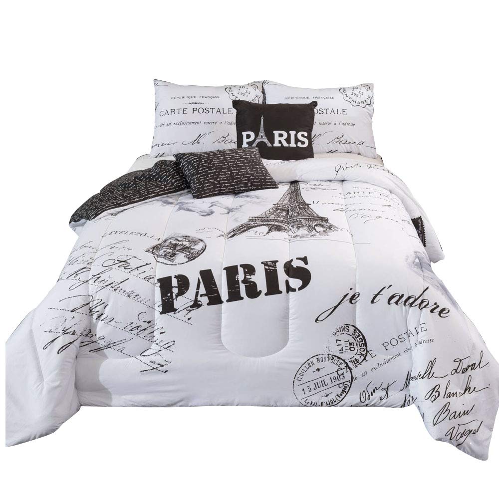 Amazon Com Mwshop Worded Comforter Set 5 Piece 100