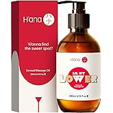 H'ana Sensual Massage Oil for Date Night - Gently Warming, Soothing & Hydrating, Crafted with 100% Pure Vanilla Body Oil for Cozy Moments and Bedtime Therapy (6.76 Fl Oz)