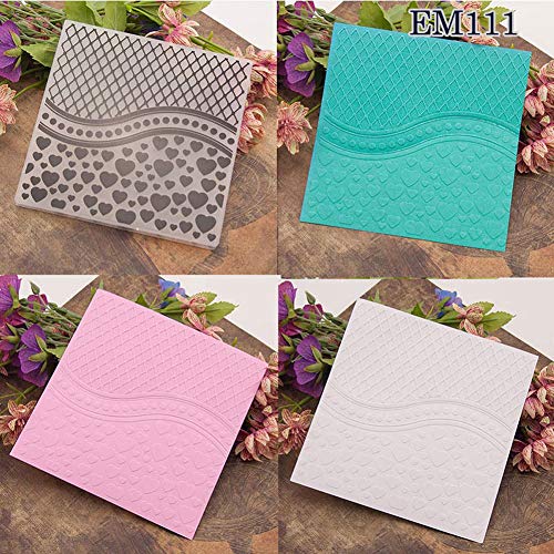 Snowflake Heart Plastic Embossing Folders DIY Paper Decor Template Background Decorative Tools for Card Making 6 by 6 inch Around (Snowflake)