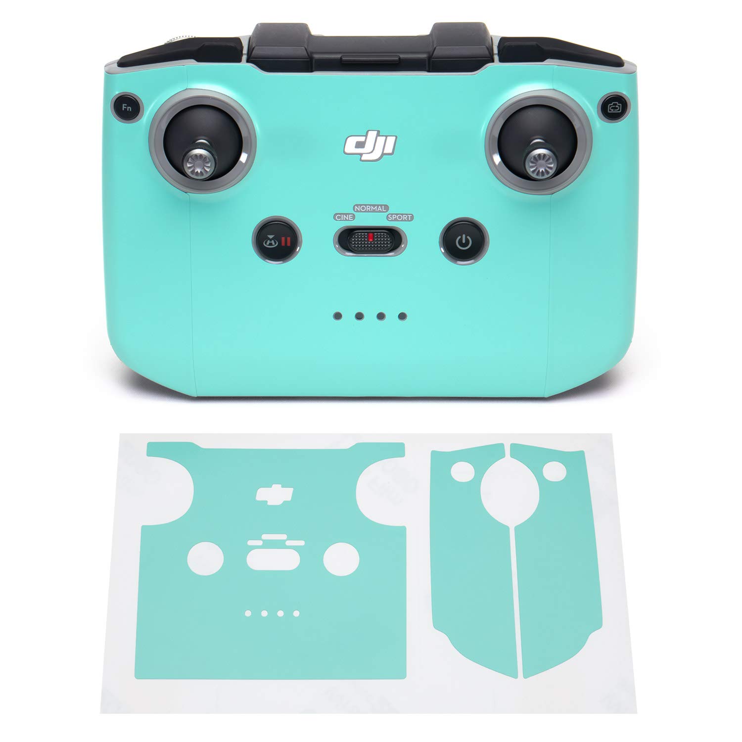 Wrapgrade Skin Sticker Set Compatible with DJI Mini 2 | Remote Controller (MINT BLUE)