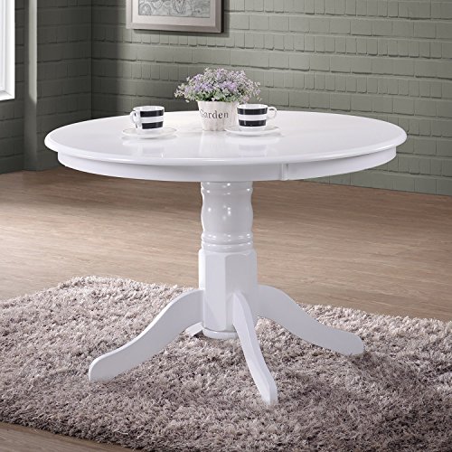 Rhode Island 4 Seater Round Pedestal Dining Table in White Buy Online