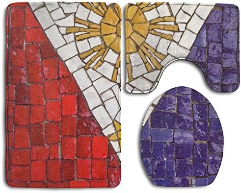 Ttrsudddsyy Flag Of Philippines Home Set Of 3 Soft Bath Rug Non-slip Bathroom Shower Mat