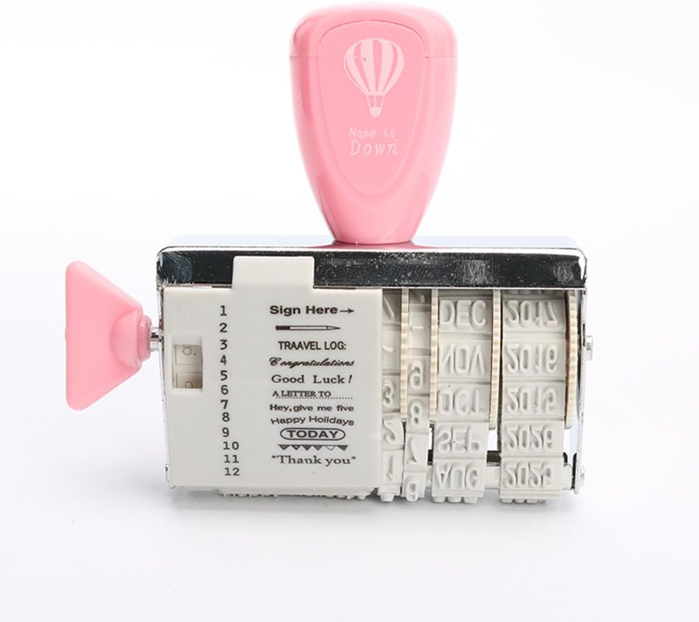 forviupet Plastic for Photo Diary Text Vintage School Office Supplies Scrapbooking Decal Retro Roller Stamps Words and Date Stamp DIY Album Tools Rubber Wheel