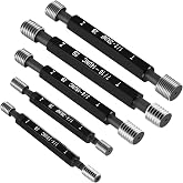 Consfly 2B Imperial Thread Plug Gauge #1/4‑#1/2 for Internal Thread Test | Go No‑Go Double‑End Design, 5Pcs, 1/2-20UNF, 7/16-14UNC, 1/4-20UNC, 1/4-28UNF, 3/8-16UNC, Bearing Steel