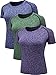 Neleus Women's 3 Pack Activewear Compression Workout Shirt,8015,Blue,Green,Purple,US XL,EU 2XL
