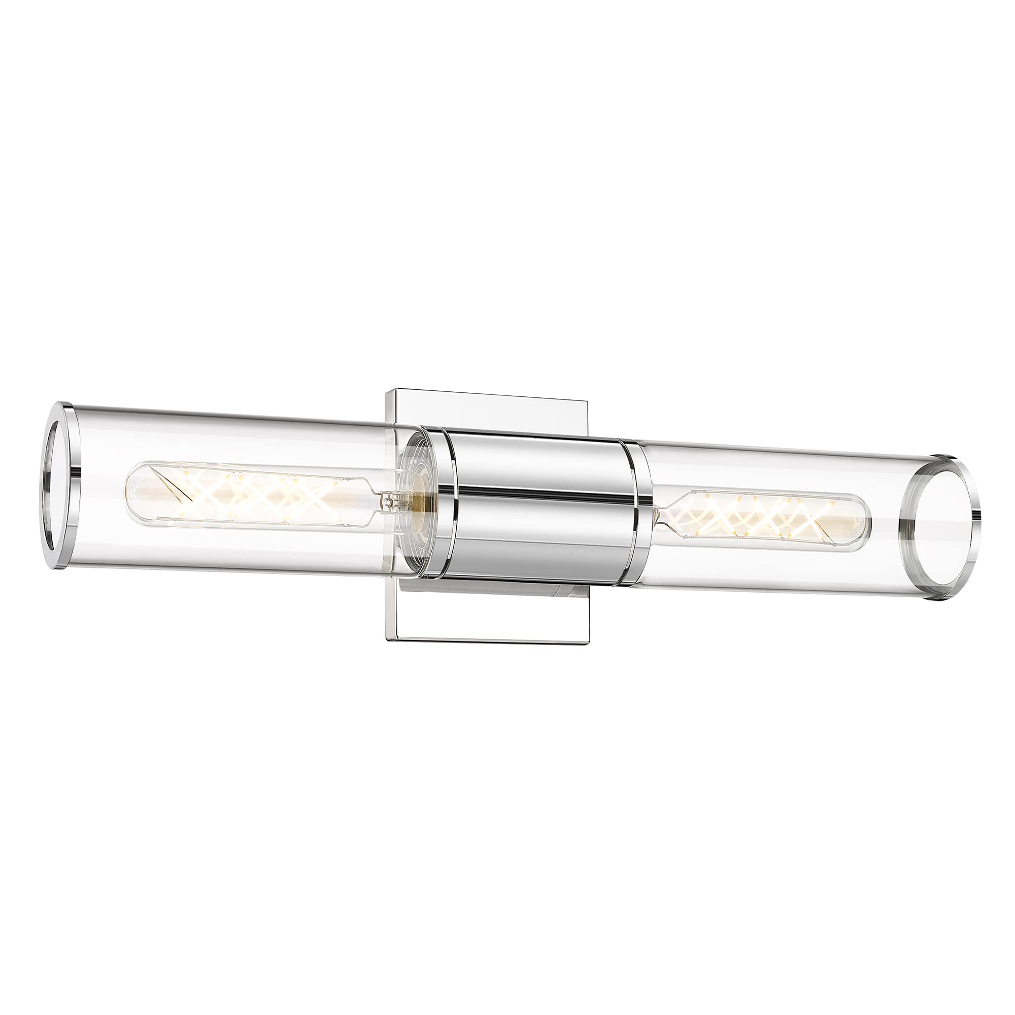Photo 1 of METWET Bathroom Vanity Light Fixtures, Chrome Wall Lights in Clear Glass Indoor Wall Sconce, Modern Wall Light Up and Down Wall Mount Lamp for Bathroom, Bedroom, Hallway, Kitchen, VL834-CH-CL