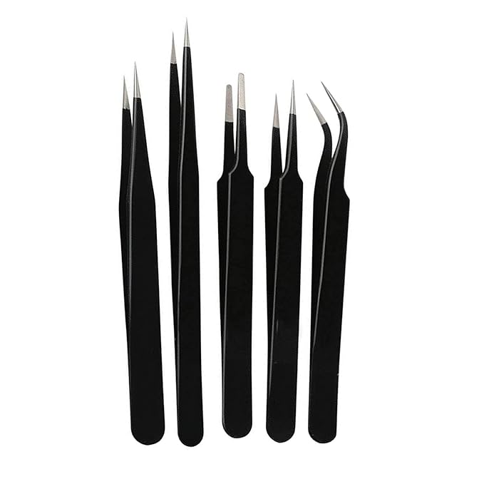 Catwings imported quality Stainless Steel Tweezer (Set of 5 pcs)