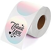 YIKIADA Red Gradient Thermal Labels Vinyl 3 Inch Self-Adhesive Circle Stickers Roll Waterproof Printable Round Decals Name Tag for QR Code DIY Office Address 500 PCS