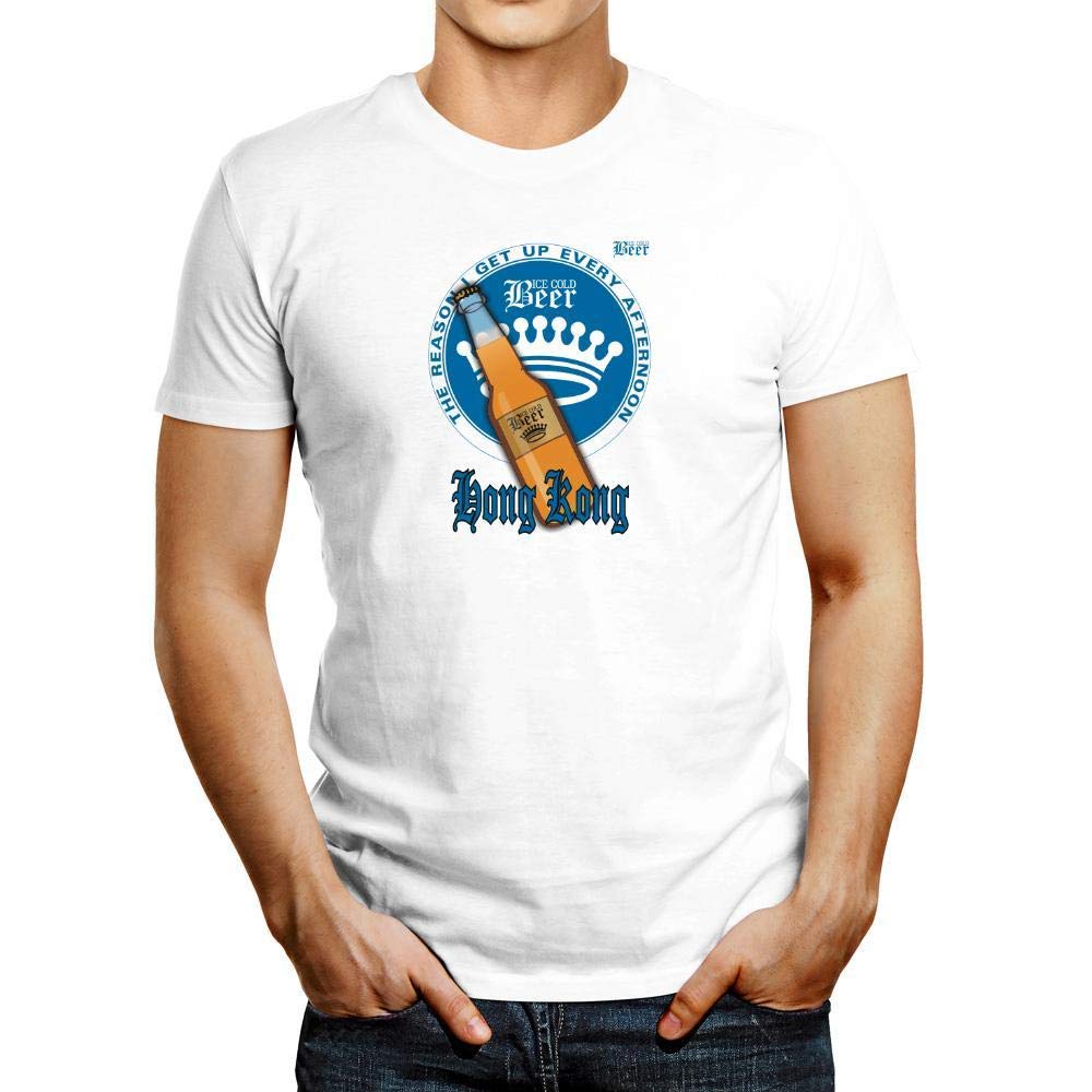 Idakoos Hong Kong Beer The Reason I Get Up Every Afternoon T Shirt