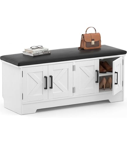 Amazon.com: ZXOXZ Storage Bench with 2 Adjustable Shelves