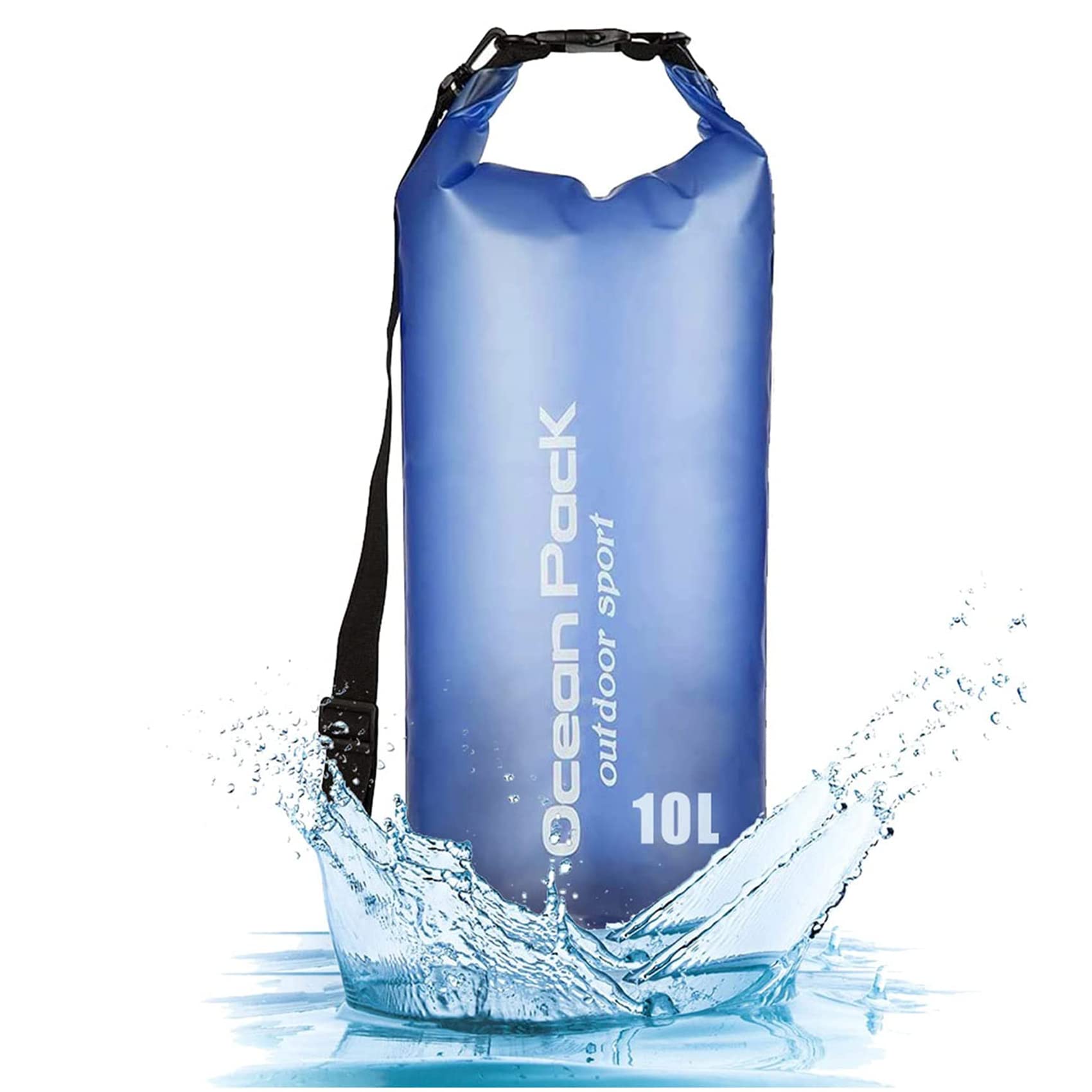 iJiZuo Premium Waterproof Bag, 10L Waterproof Dry Bag, Long Adjustable Shoulder Strap, Boat Dry Bags for Kayaking, Hiking, Swimming, Camping, Canoeing, Boating, Fishing(Blue)