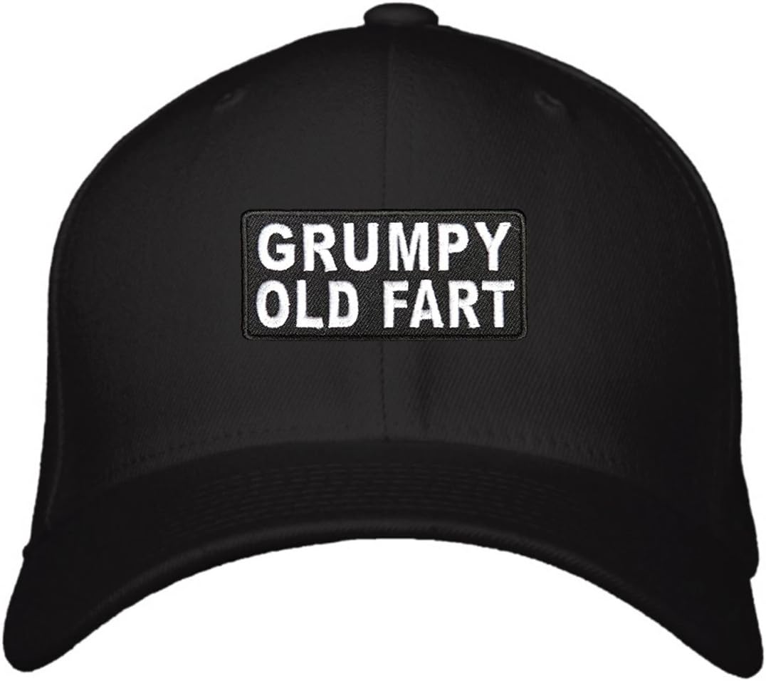 Grumpy Old Fart Hat - Adjustable Mens Black Cap - Funny Quote Cap