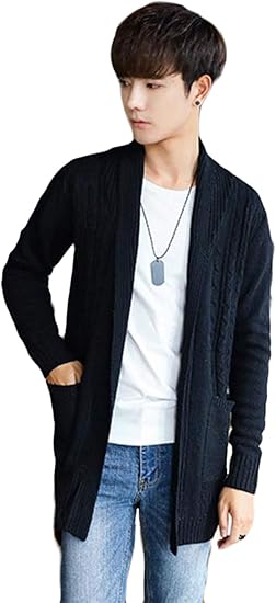 Amazon Aisaidun カーディガン メンズ 秋 冬 Vネック 無地 ニットコート ハンサム 韓国風 トップス セーター ケーブル カーディガン 通販