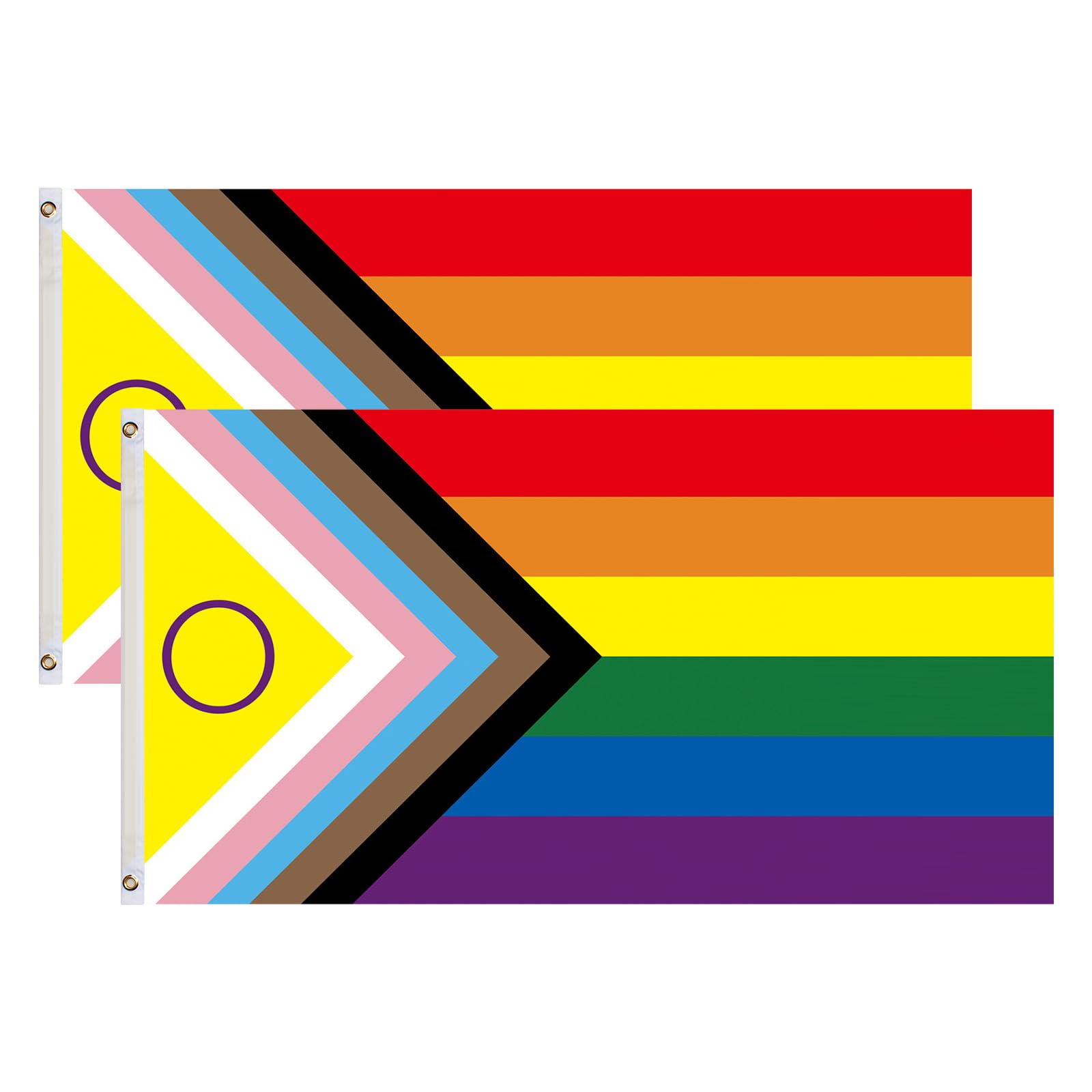 2 Pack Gay Pride Flags 3x5 FT Rainbow Flag Large for LGBTQ,Progress Gay Pride Flags with 2 Brass Grommets for Party Parades, Carnivals, Festival Decorations and Celebrations, Indoor and Outdoor