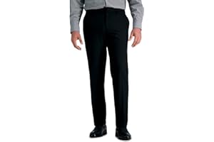 J.M. Haggar Mens 4-Way Stretch Straight Fit Flat Front Dress Pant