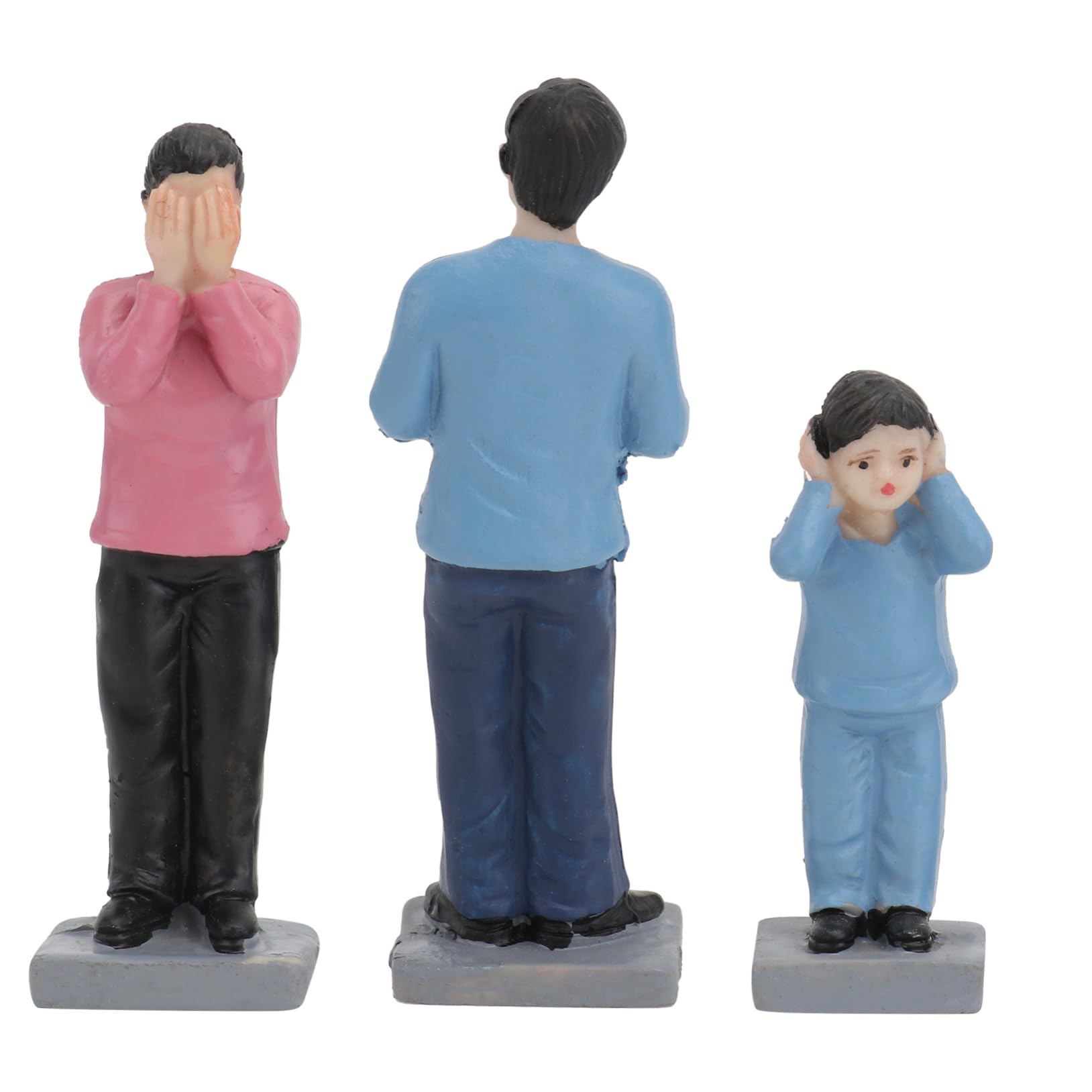 EXQUIMEUBLE 3pcs People Figures Family Dispute Theme Miniature Figurines Set Realistic Small People Models for Sand Table DIY Scenes Home Decoration Educational