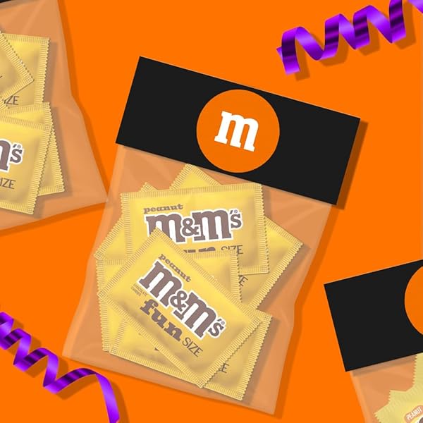 M&M’S PEANUT CHOCOLATE CANDY, FUN SIZE CANDY BAGS FOR PARTY FAVORS, HOLIDAYS, PARTIES, 10.53OZ BULK CHOCOLATE GIFT