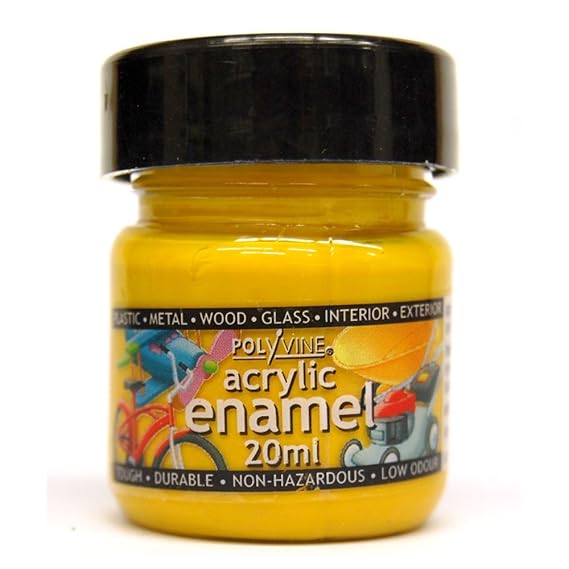 Polyvine 20ml Acrylic Enamel Paint Yellow Amazon.co.uk DIY & Tools