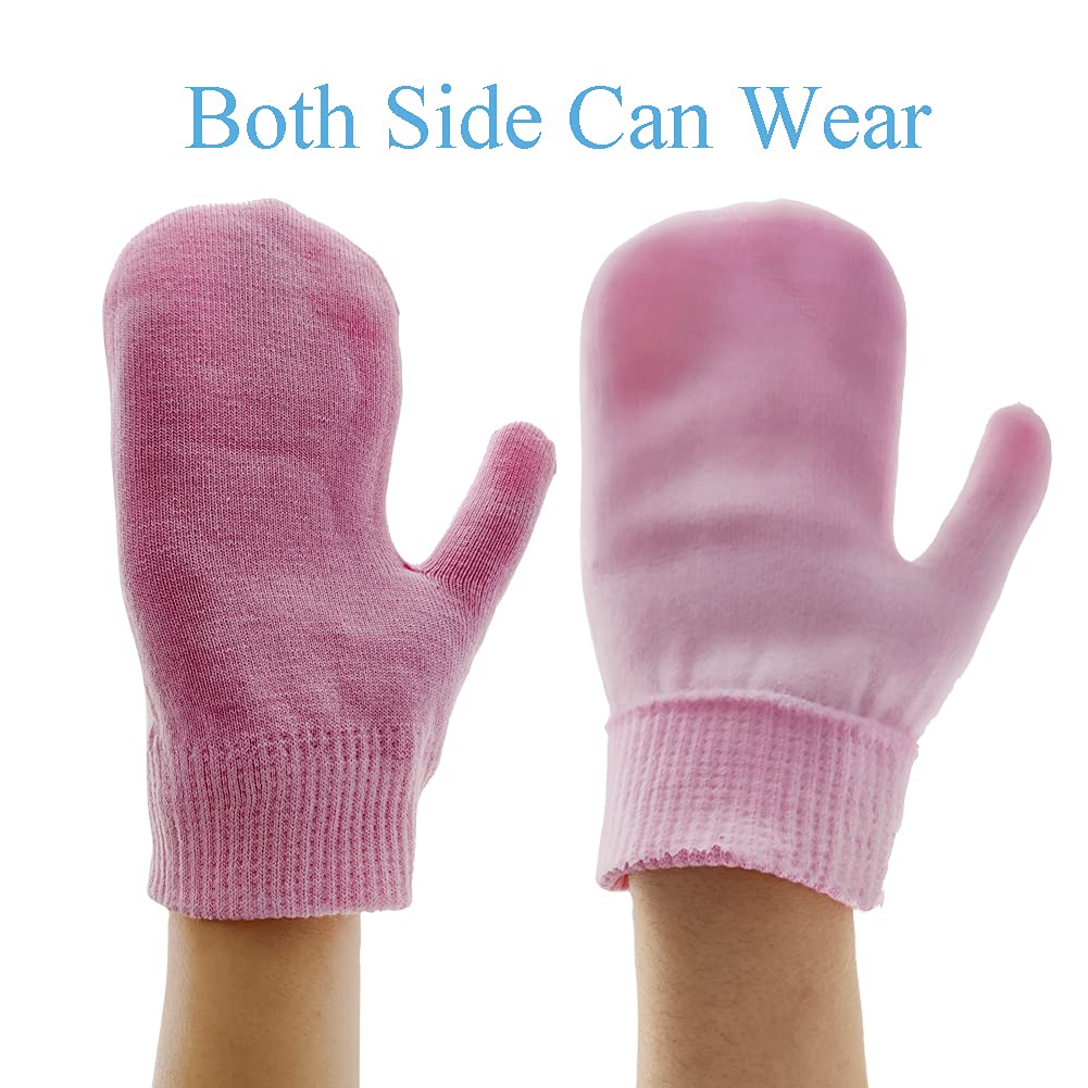 Moisturizing Gloves Spa Gloves Socks Moisturizing Gel Socks Hot and Cold Hand Therapy Gloves, Hand Ice Pack Pain Relieving Mittens (Pink) : Beauty