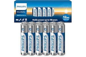 Philips AAA Batteries 12 Pack, 1.5v Ultra Alkaline Triple AAA. Batteries, 10-Year Shelf Life, Ultimate Long-Lasting AAA Battery, 129% More Power for Your Devices, Leak-Proof, Premium Performance.