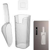 Acrylic Ice Scoop With Plastic Holder For Freezer and Ice Machine | Acrylic and food grade PET, silver, strong self-adhesive mount, detachable buckle design