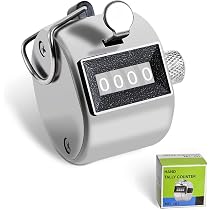 Budgetizer Metal Hand Tally Counter Clicker – 1 Pack, Handheld People/Lap Counter