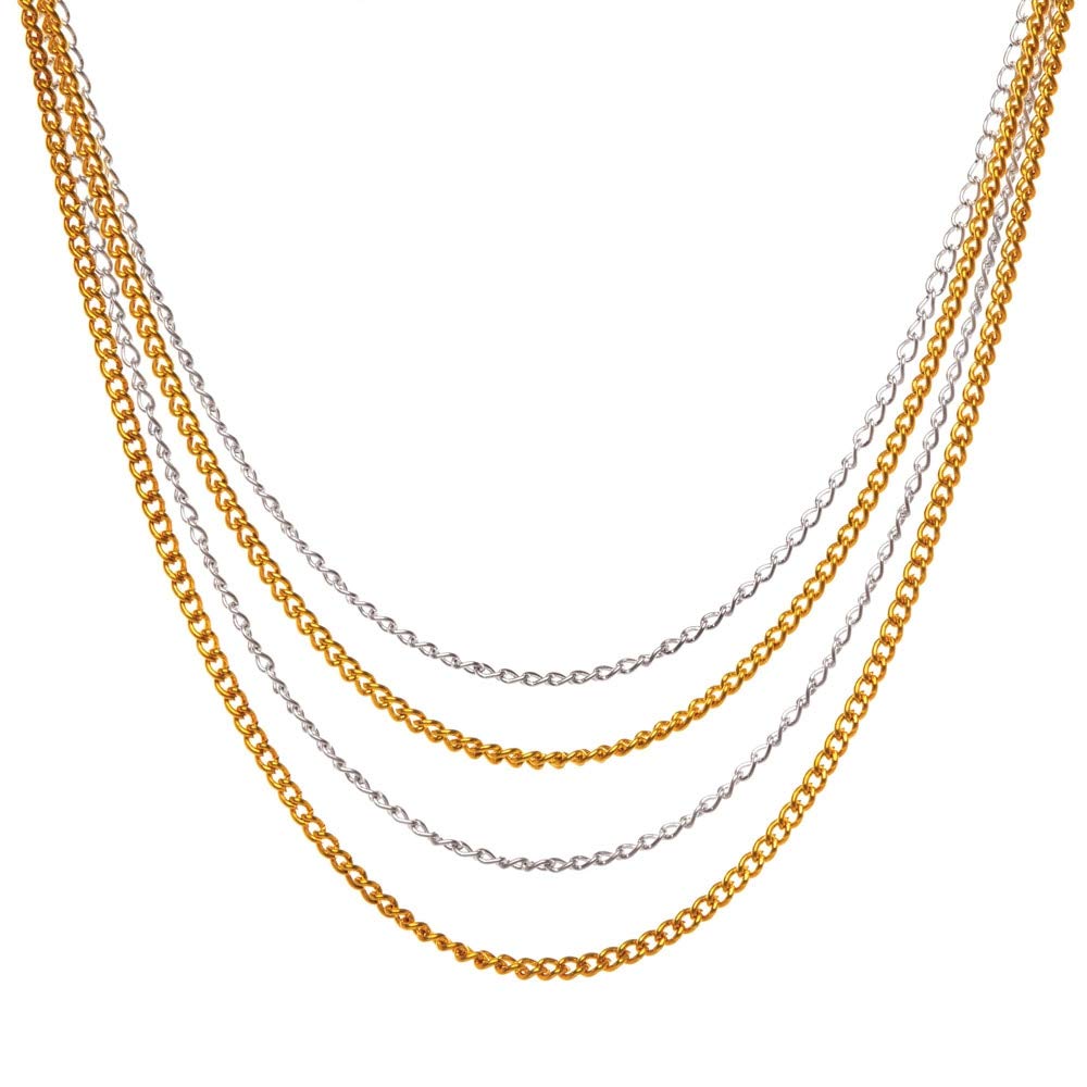 Baker Ross AW647 Gold & Silver Necklace Chains (Pack of 2)