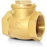 2" NPT Horizontal Swing Check Valve, Brass, Heavy-Duty Female Thread, DN50 | Non-Return One-Way Design, Prevents Backflow, Protects Pumps, Low Pressure Drop, for Horizontal Pipelines, Water, Oil and Gas