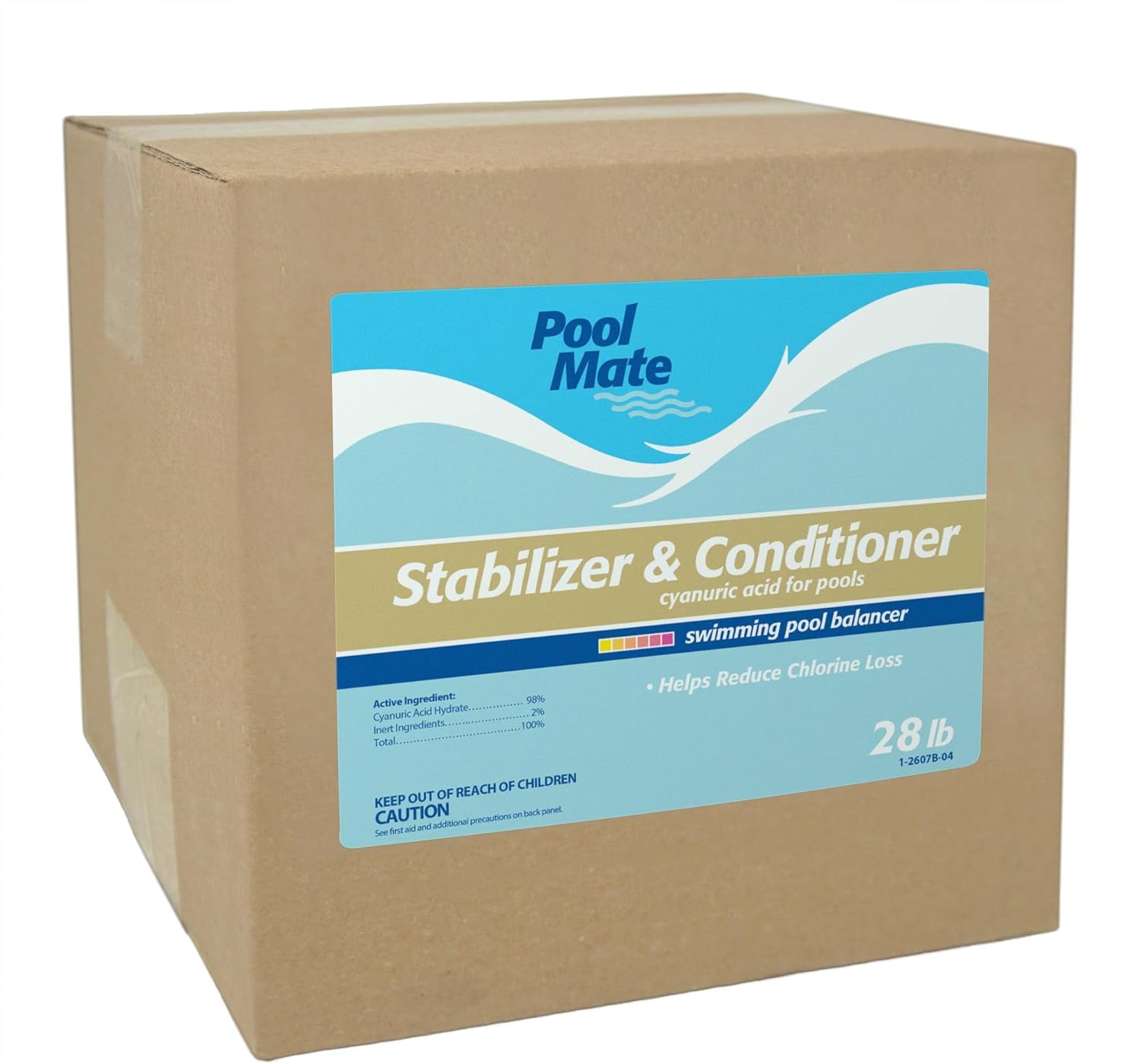 Pool Mate 28-Pounds Premium Pool Stabilizer and Conditioner, Concentrated Cyanuric Acid for Pools, Helps Chlorine Last Longer Image Pool Mate 28-Pounds Premium Pool Stabilizer and Conditioner, Concentrated Cyanuric Acid for Pools, Helps Chlorine Last Longer Image