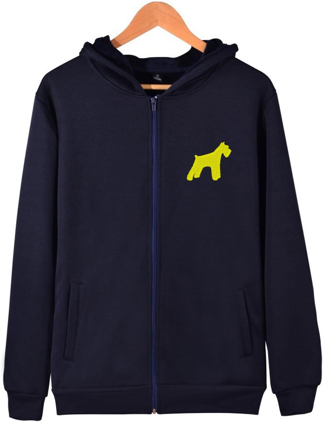 Mini Miniature Schnauzer Dog Full Zip Up Hooded Comfort Lightweight Sweatshirt with Pocket