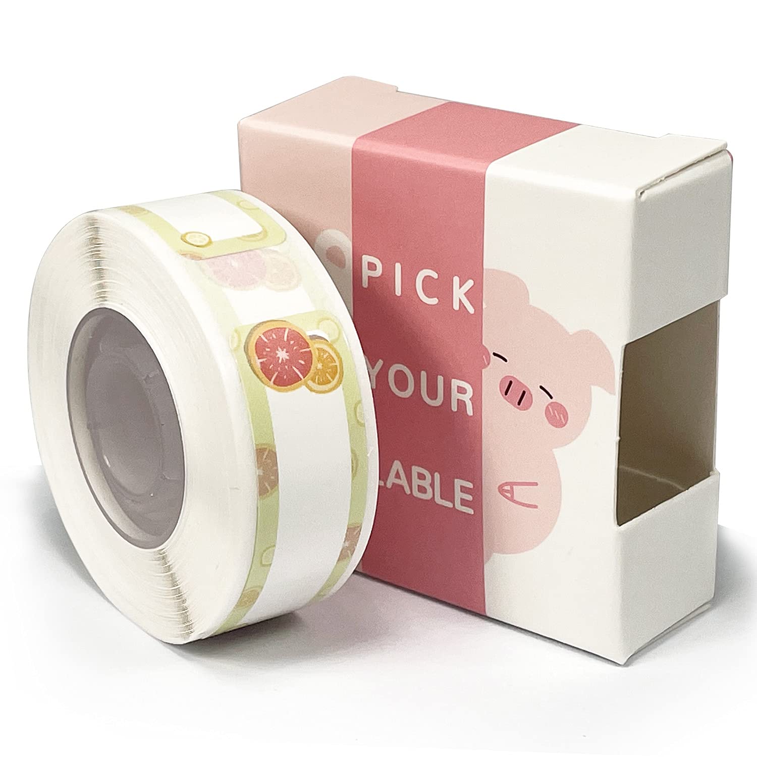 GOGUM D30S Label Maker Paper, 12x40mm/160Pcs Pattern Label (Fruit F)