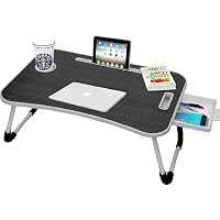 Callas Multipurpose Foldable Laptop Table with Cup Holder | Drawer | Mac Holder | Table Holder Study Table, Breakfast…