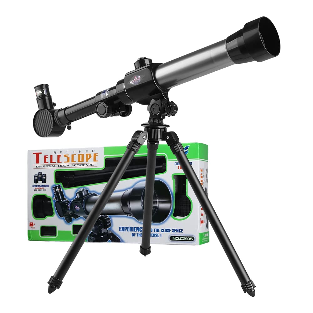 HONPHIER Kids Telescopes 20X 30X 40X Magnification Astronomical Telescope with Tripod Portable Science Stargazing Telescope Educational Educational Learning Toy Telescope for Kids Beginners