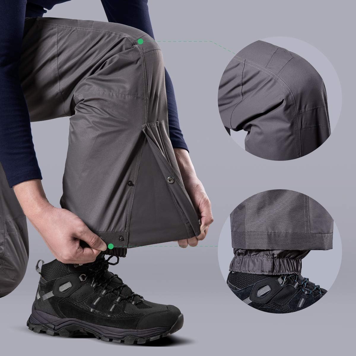 FREE SOLDIER Men's Waterproof Snow Insulated Pants Winter Skiing Snowboarding Pants with Zipper Pockets: Clothing
