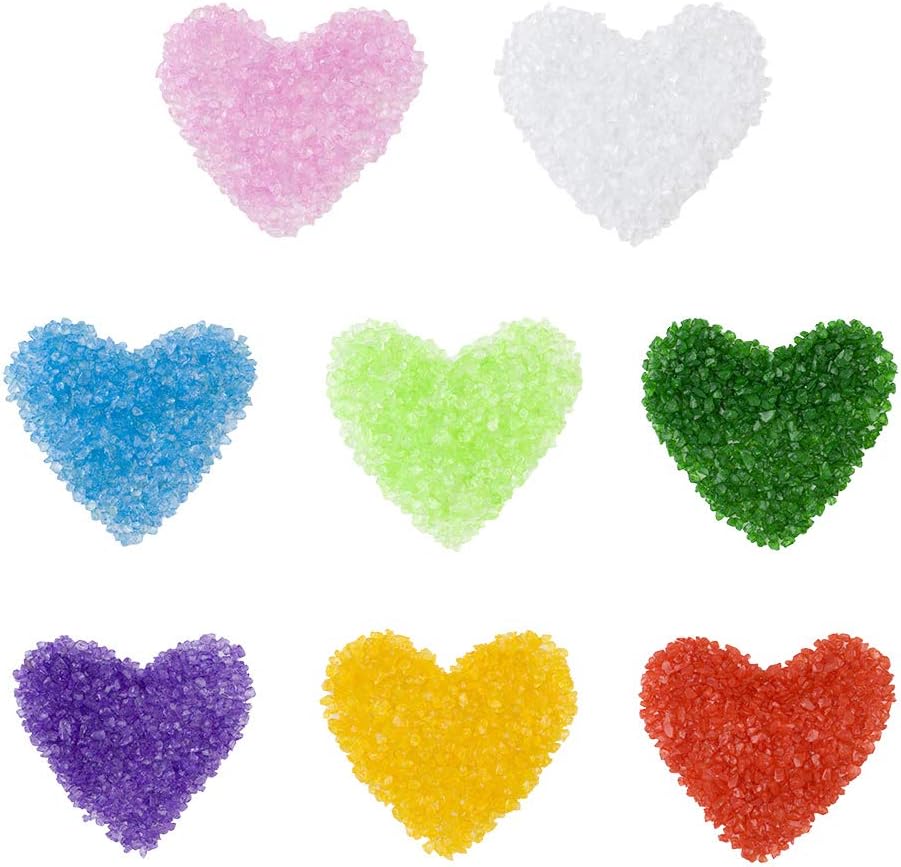 WANDIC Decorative Stones, 8 Packs Multi Color Sea Glass Crushed Crystal Decorative Gravel For Home Decor Diy Craft Vase Filler Aquarium Gravel Art