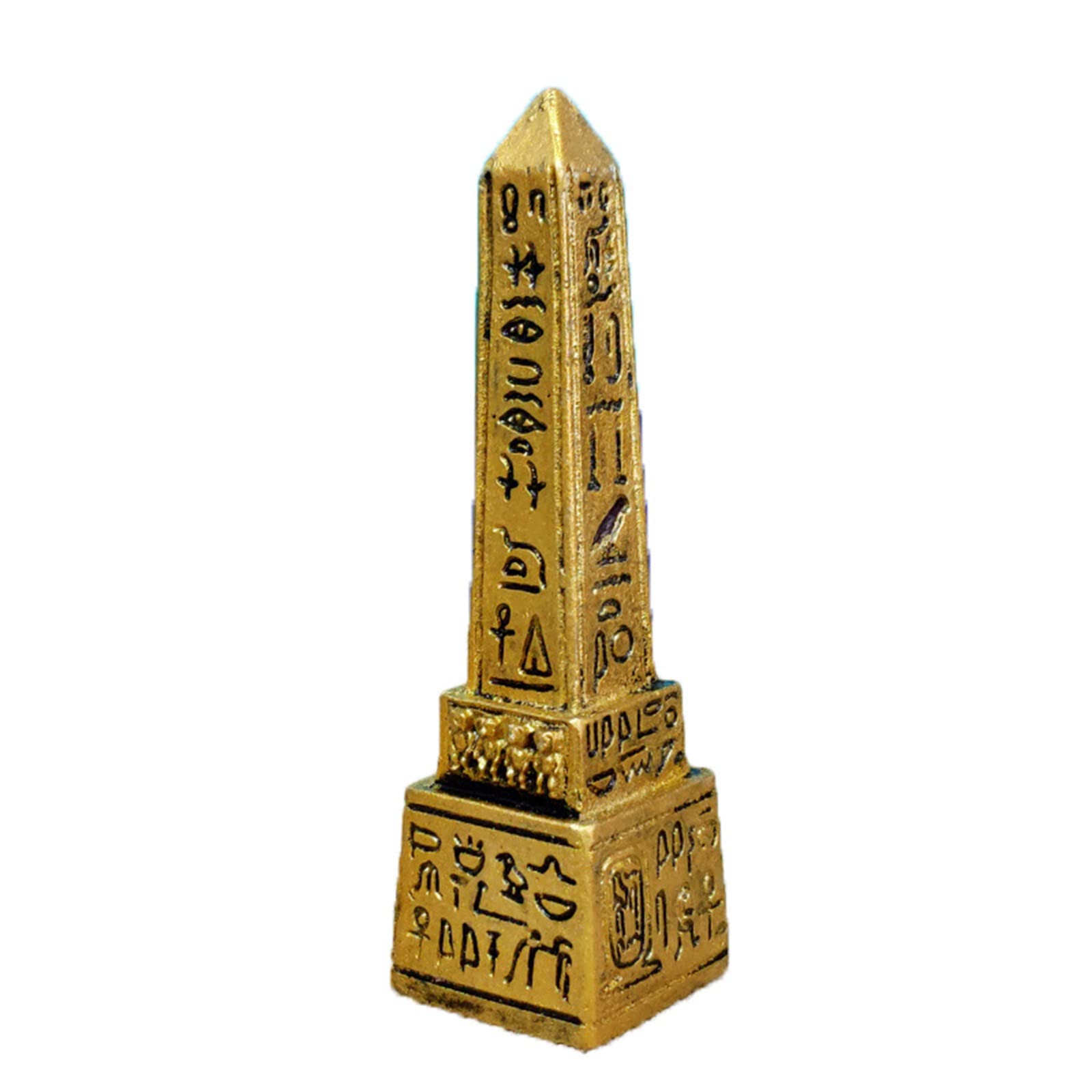 Kocris Casa Obelisk of Ancient Egypt Aquarium Fish Tank Decorations Reptile Turtle Lizard Spider Tanks Terrarium Egyptian Tablet Inscription Sculpture Figurine Statue Décor Ornament Pet Gold — image 1