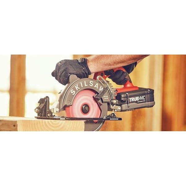 SKIL 48V 7-1/4” TRUEHVL CORDLESS WORM DRIVE SKILSAW WITH DIABLO BLADE, TOOL ONLY- SPTH77M-02, RED