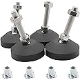 Luomorgo 4 Pcs M10 Leveling Feet with T-Nut, Anti Skid Threaded Rubber Feet, Adjustable Swivel Levelers for Furniture Feet, Heavy Duty Appliance Feet for Mechanical Equipment (D50 x M10 x H50)