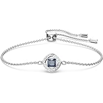 SWAROVSKI Angelic Square Bracelet, Square Cut Blue Crystal on a