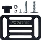 POWERTEC Toggle Clamp Mounting Plate with Hex Bolts, T-Track Bolts for T Track Accessories, Woodworking Jigs and Fixtures, Drill Press, Table Saw Sled (71416)