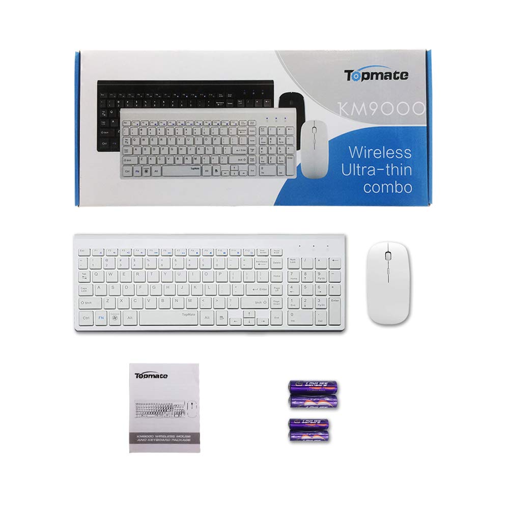 TopMate Wireless Keyboard and Mouse Combo Ultra Slim Keyboard with