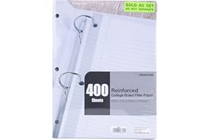 MINTRA OFFICE Mintra Reinforced Filler Paper (400 Sheets (4pk of 100), College Ruled)
