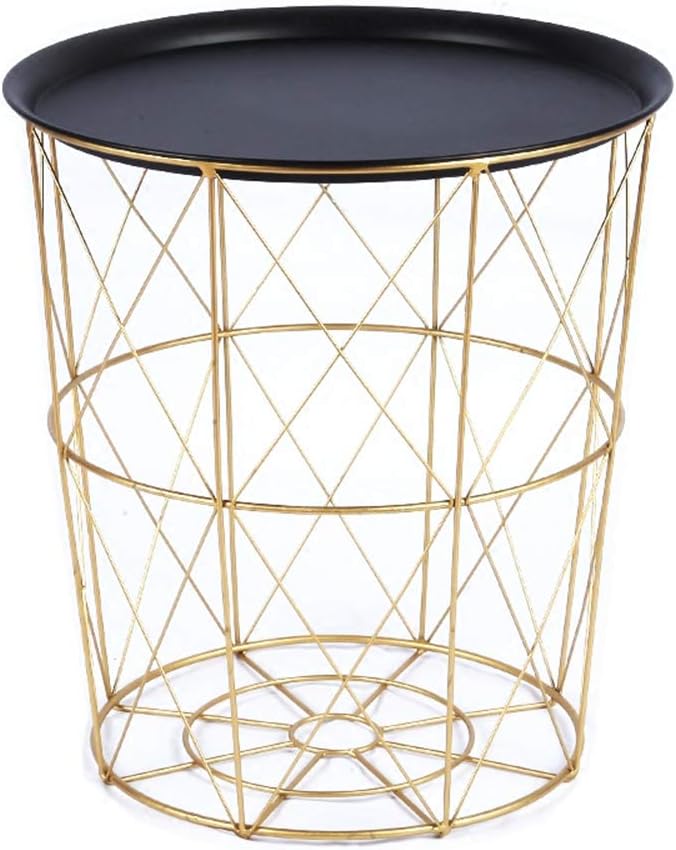 lijunjp Creative Living Room Coffee Table, Simple Mini Modern Wrought Iron Dirty Hamper Basket, for Sofa Table, Night Stand, Corner Table, Coffe Table etc
