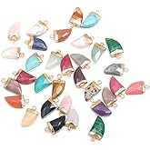 Zotoone Natural Stone Pendants,Jade Turquoise Agate Crystal Quartz Beads Charms for Jewelry Making Bracelet Necklace Findings (5pcs)