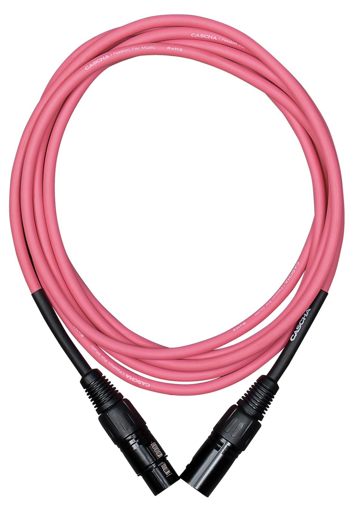 CASCHA Standard Line Microphone Cable (XLR), Pink, 2 m