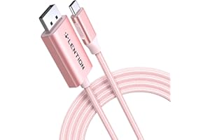 LENTION 6FT USB C to DisplayPort Cable Adapter (4K/60Hz) Compatible 2023-2016 MacBook Pro 13/15/16, New iPad Pro/Mac Air/Surf