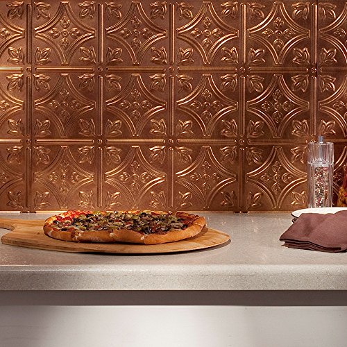 Fasade Easy Installation Traditional 1 Antique Bronze Backsplash Panel for Kitchen and Bathrooms (18" x 24" Panel)